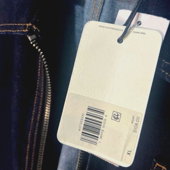 Levi's Skateboard Denim Garage Jacket Mens XL Work Chore NWT Dark Wash Jean Coat - Picture 4 of 10